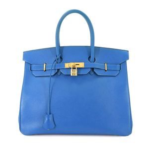 Hermes Hermès Birkin 35 Couchvel Epsom Blue Handbag in Gold with D Stamp and ...